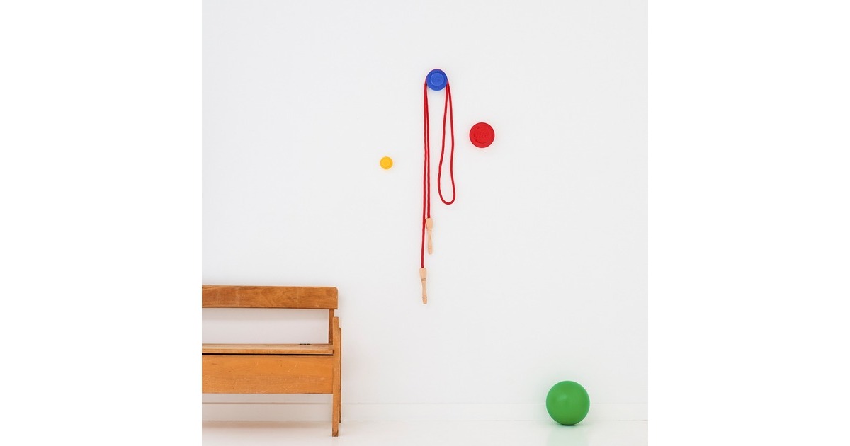 Room CopenhagenLEGO Wall Hanger wandmontage   (Rood, blauw, geel)