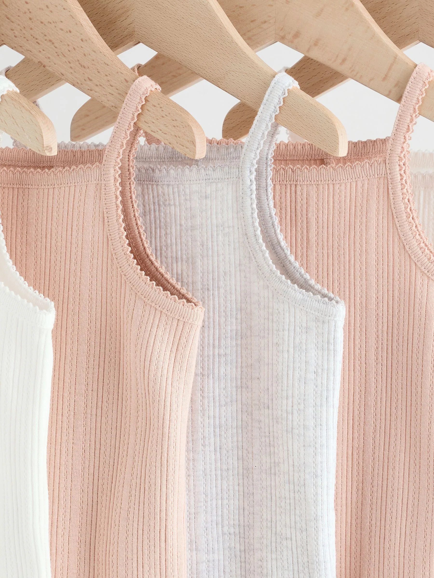 Roze - 5 Pack Vest Pointelle Baby Bodysuits