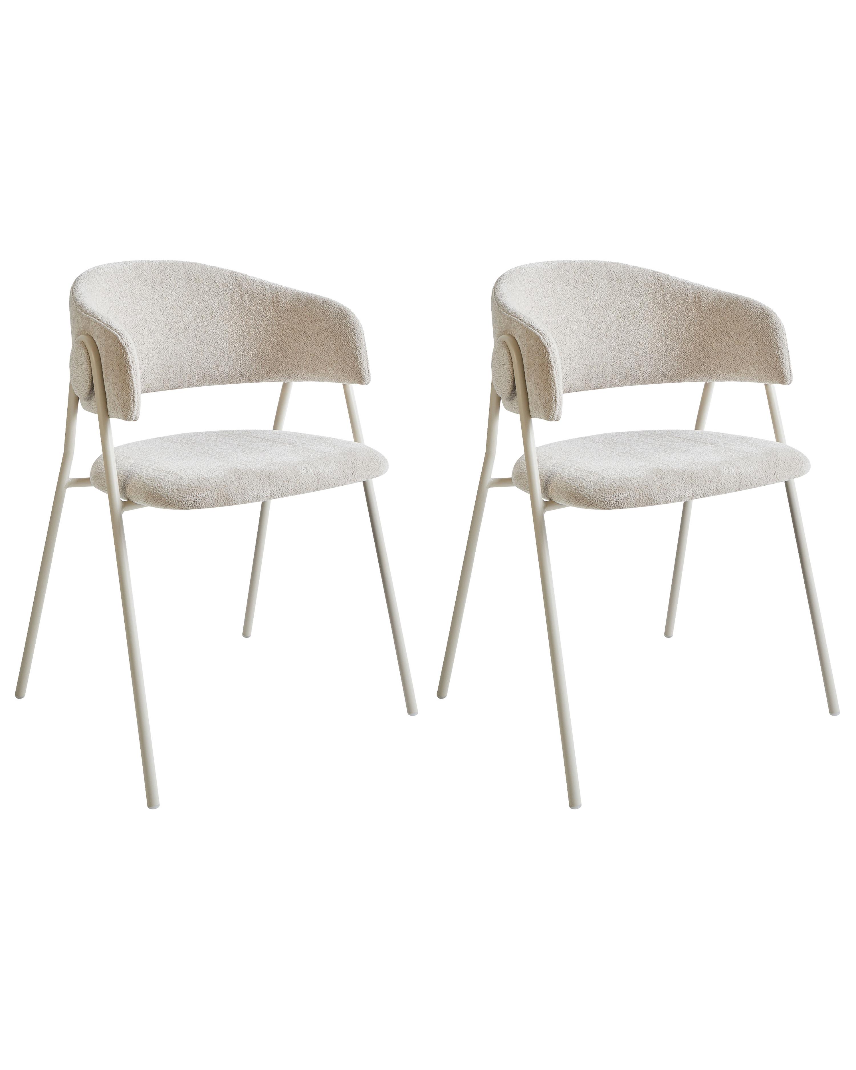 Set van 2 eetkamerstoelen ALANSON Chenille Lichtbeige