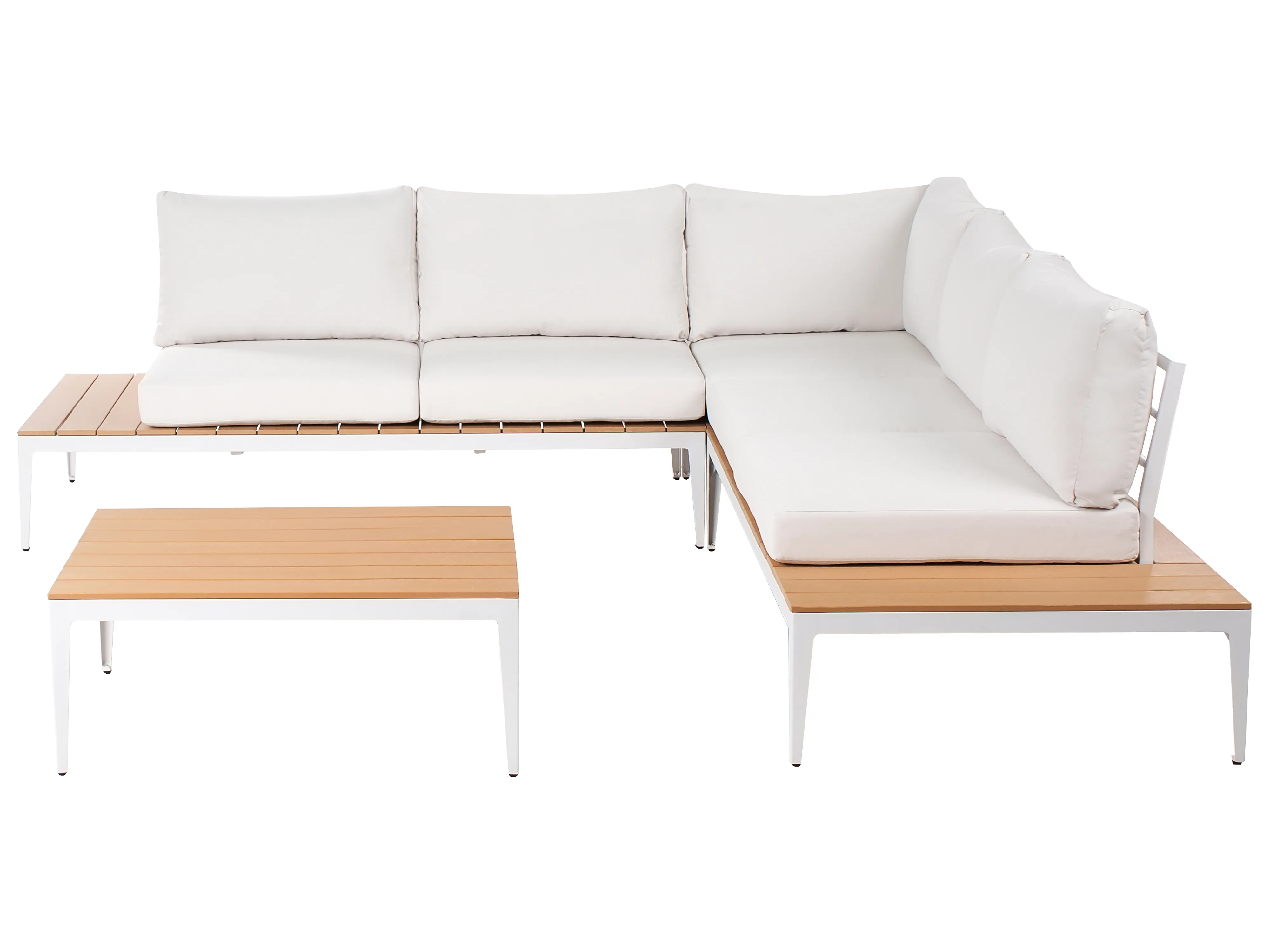 Tuin hoekloungeset met tafel 5-zits POSITANO Gebroken wit