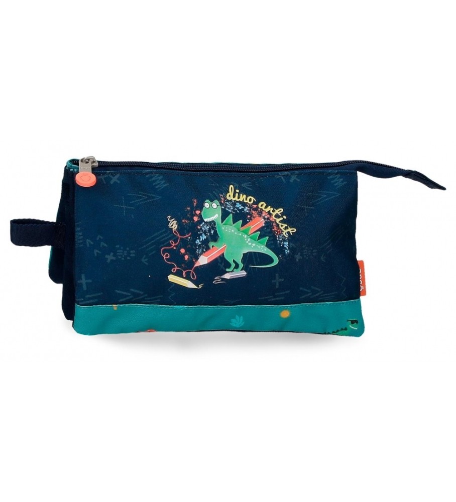 Estojo para lápis de artista Enso Dino com três compartimentos, multicolorido.