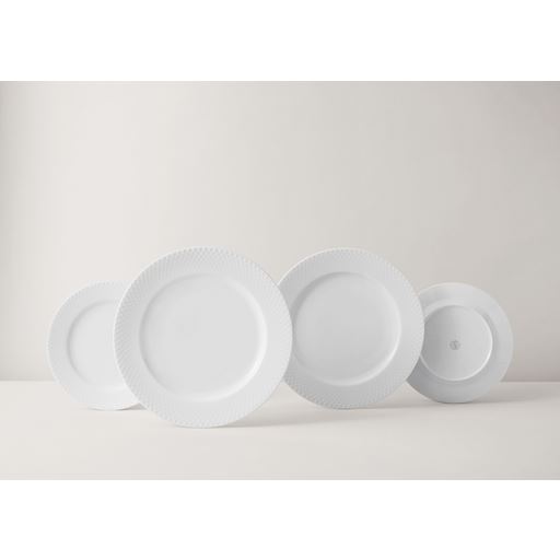 Lyngby Porcelæn Rhombe Middagstallerken, Hvid, Ø27 cm