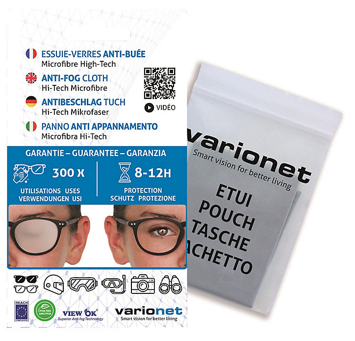 Essuire-verres anti-buée microfibre high-tech Varionet