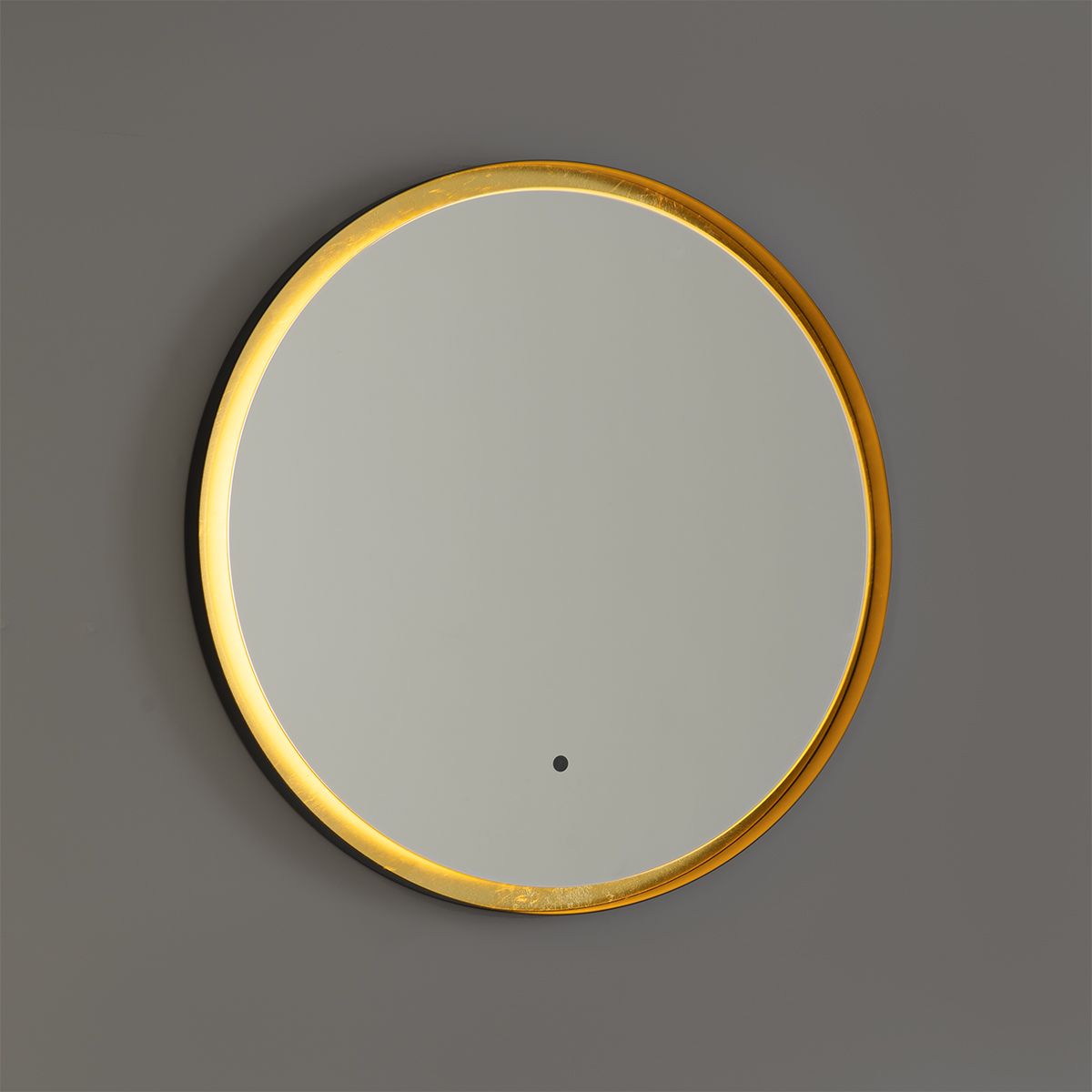 Badkamerspiegel zwart met goud incl. LED en touch dimmer - Pim