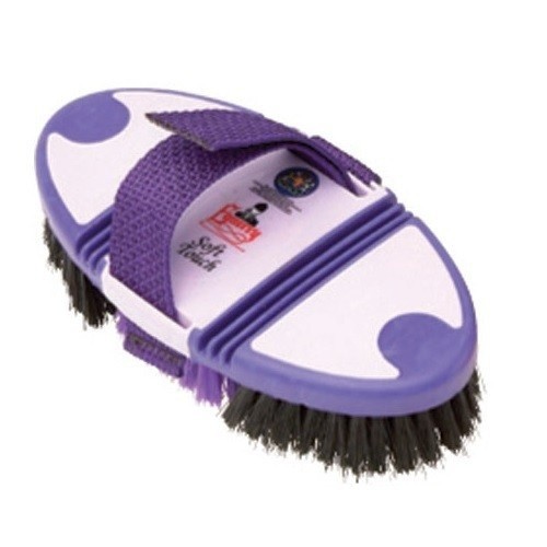 Escova Bruza/Brush Flex para o corpo de cavalos, roxa