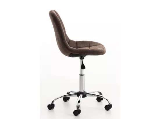 Chaise de bureau - Tissu & Métal chromé - Marron - Emil