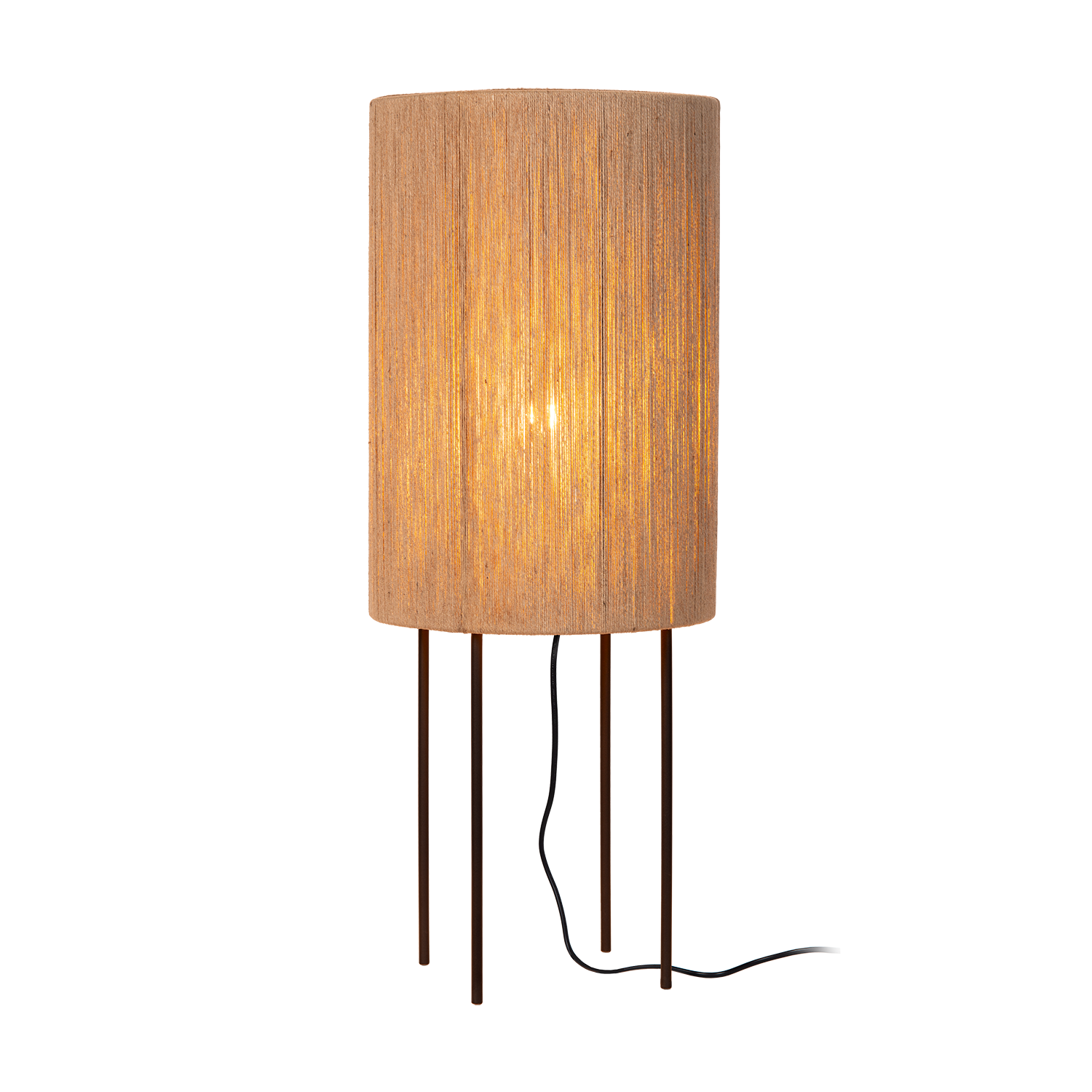 Atmooz Sintra Vloerlamp â Ã30x78cm â Zwart â Jute Kap â E27