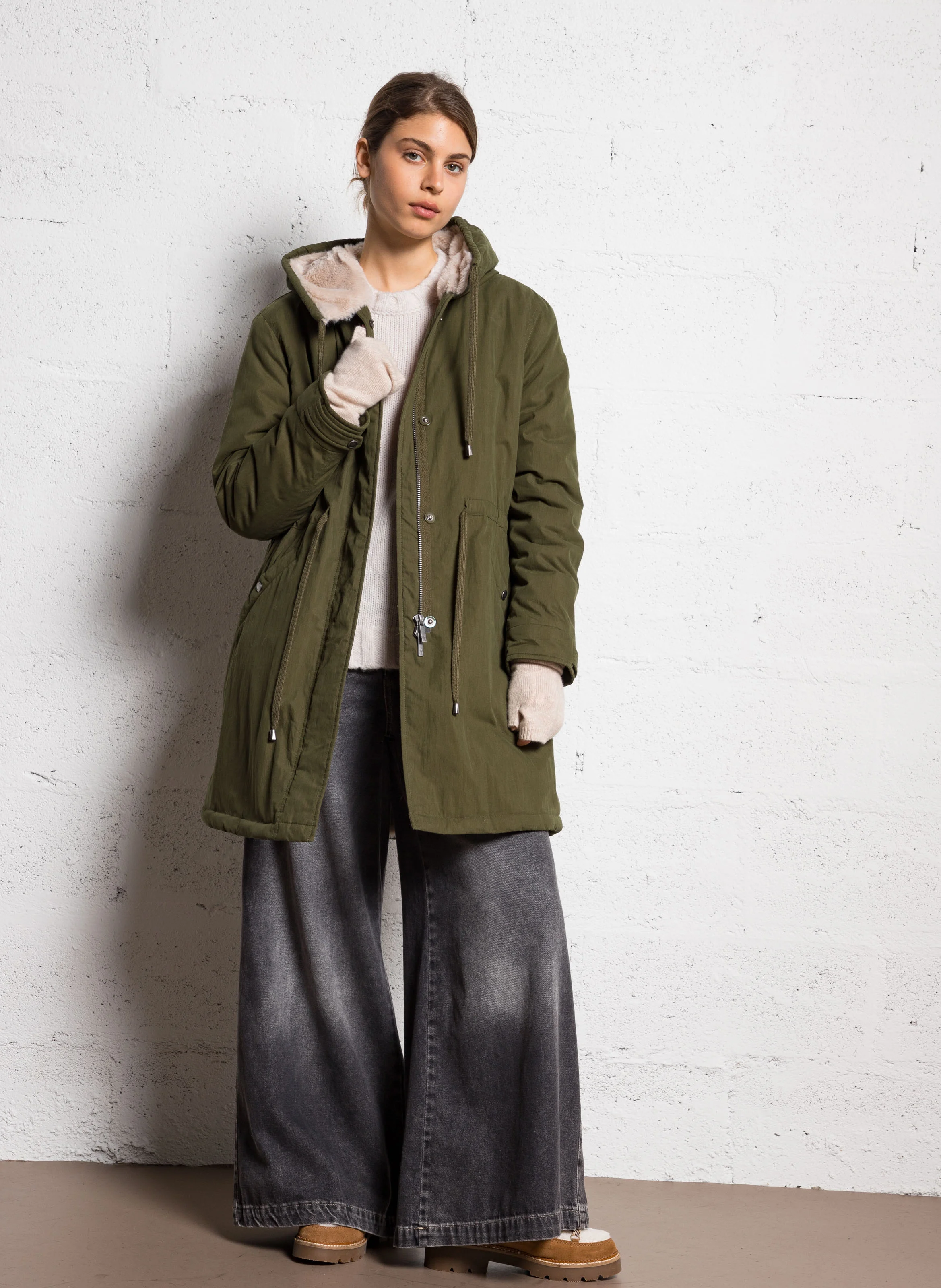 VAKILA - Parka droite à capuche| Vert