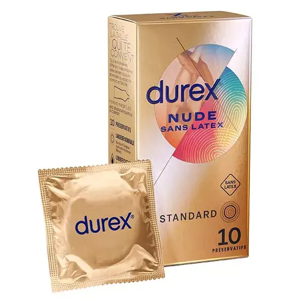 Preservativos Durex Nude sem látex - 10 preservativos com sensação de pele com pele