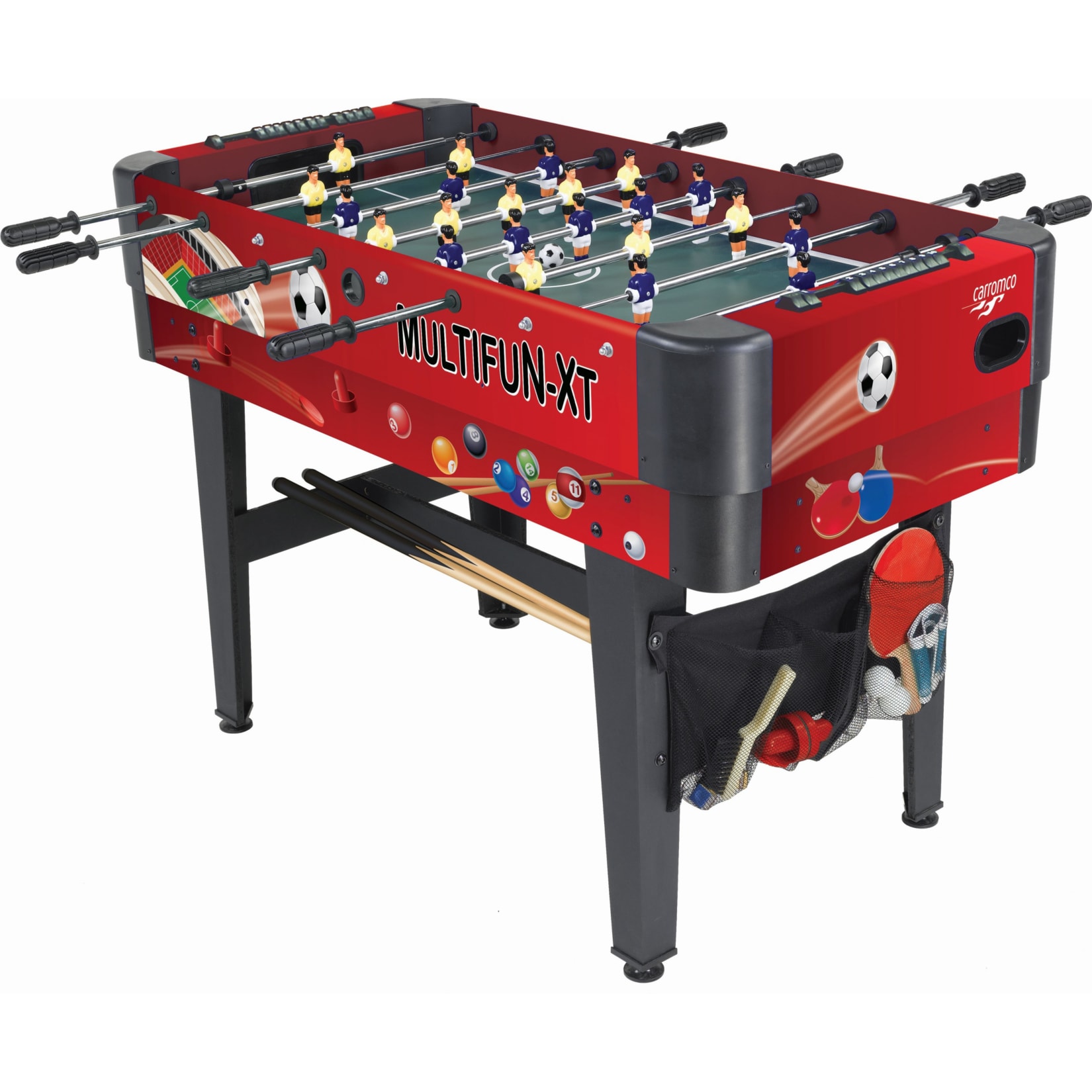 Carromco MULTIFUNKTIONSTISCH MULTIFUN-XT, 14in1, TELESCOPSTANGEN