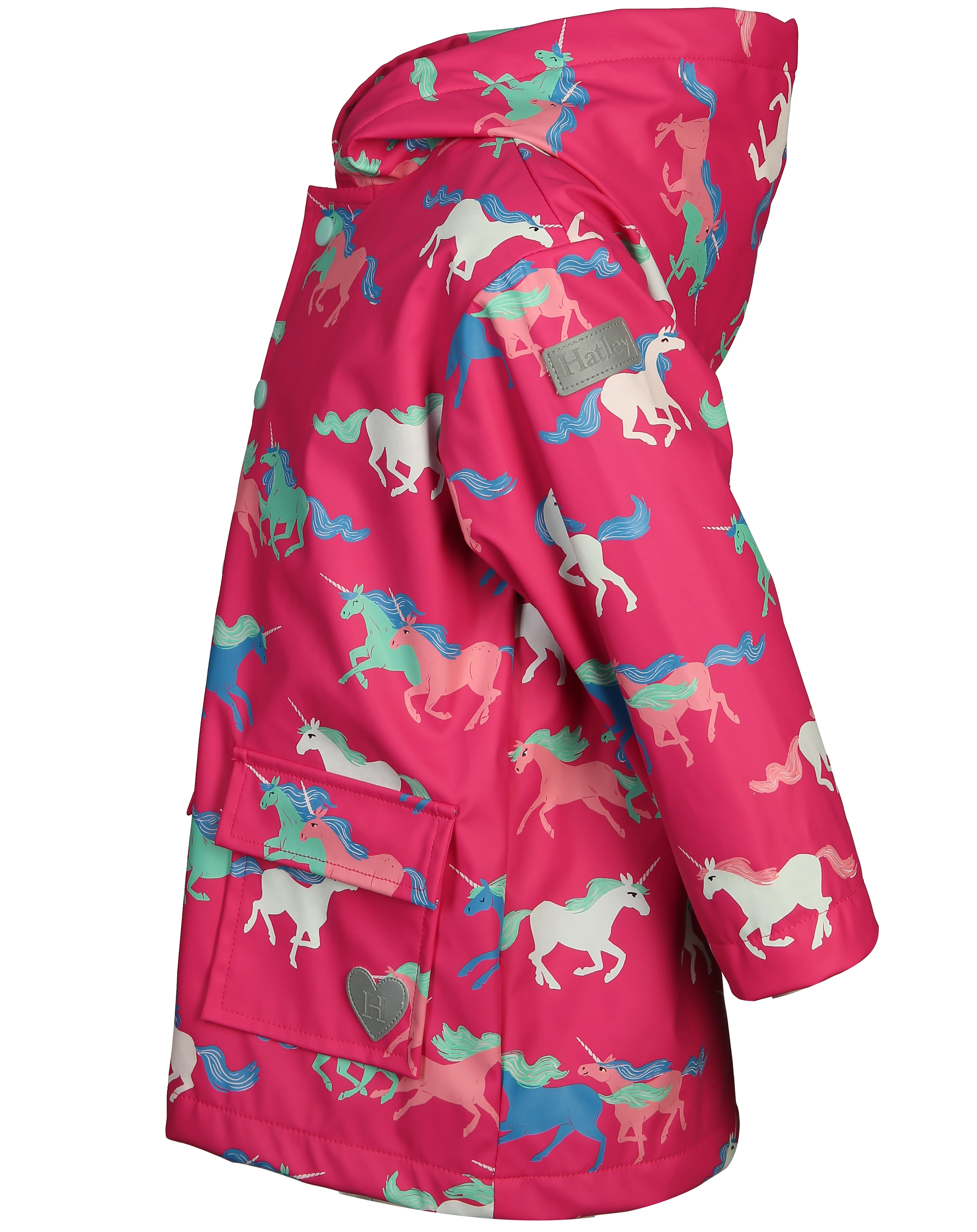 Regenmantel COLOUR CHANGING - FROLICKING UNICORNS in pink