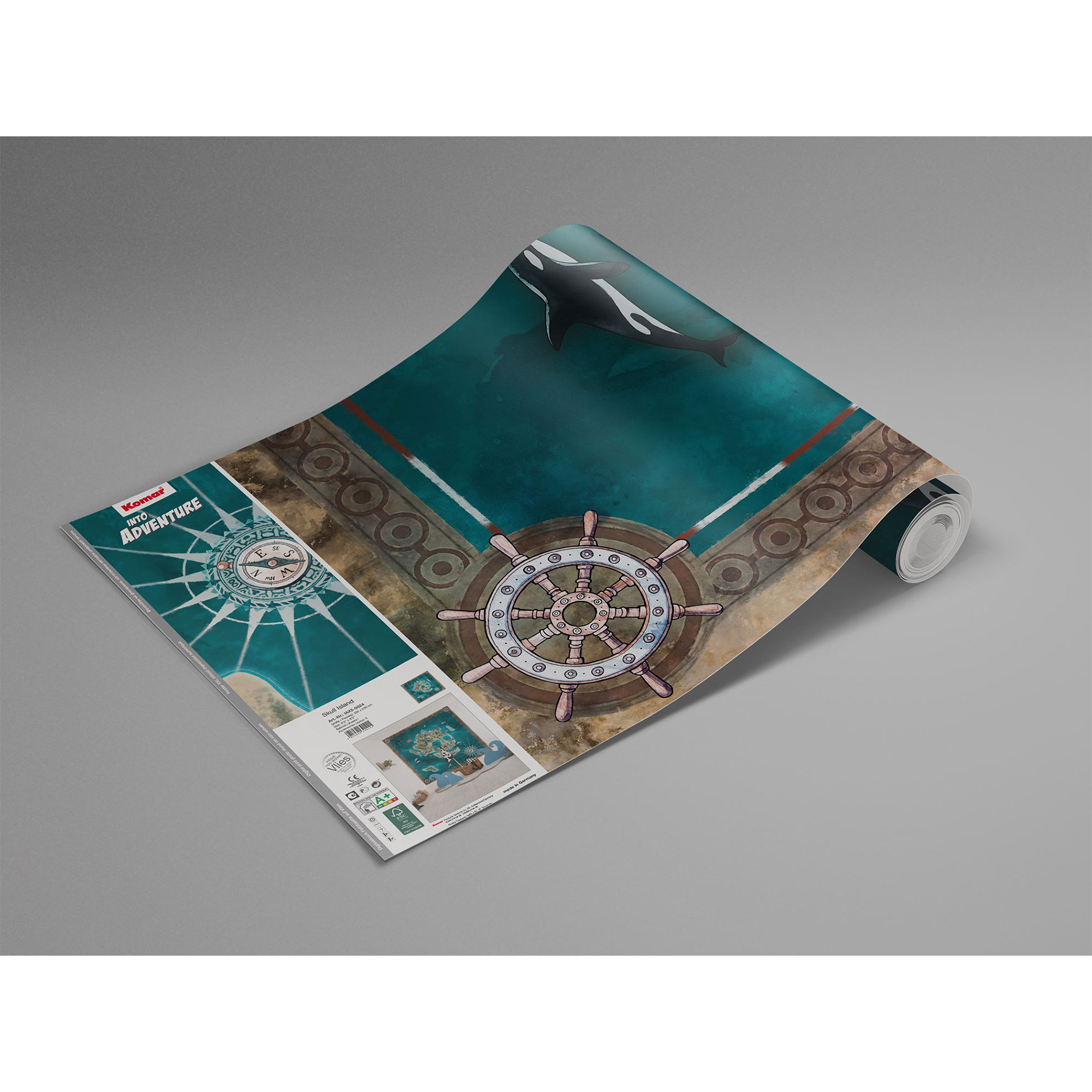 Vlies-Fototapete SKULL ISLAND - bunt - 250x250 cm
