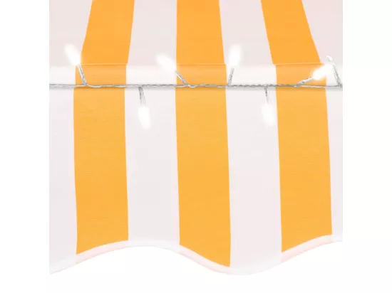 Auvent manuel rétractable avec LED 100 cm Blanc et orange