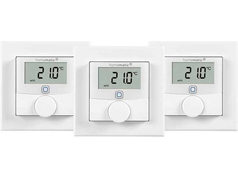 Homematic IP Smart Home 3 x Wandthermostat mit Luftfeuchtig Wandthermostat Kit