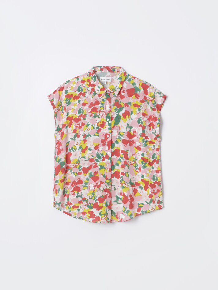Blusa fluida sem mangas - Tons de Verde