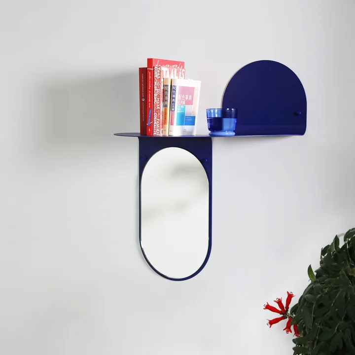 &klevering - Flip Spiegel, 53 x 63 cm, blau