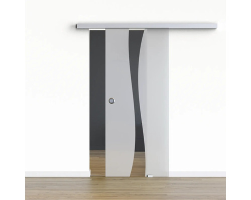 Pertura glazen schuifdeur Glera Breeze voor Selir beslag 1025x2050 mm met verzonken greepboring