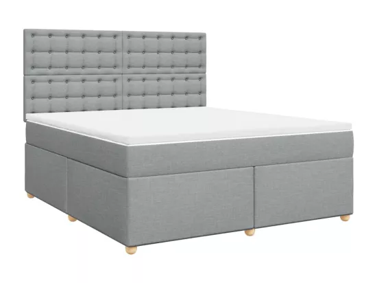 Sommier à lattes de lit avec matelas Gris clair 180x200cm Tissu
