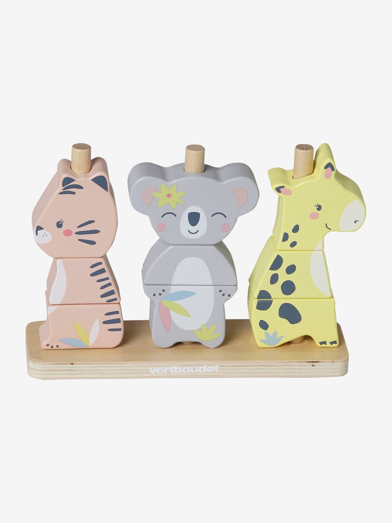 Animais de madeira empilháveis “COALA” FSC® rosa