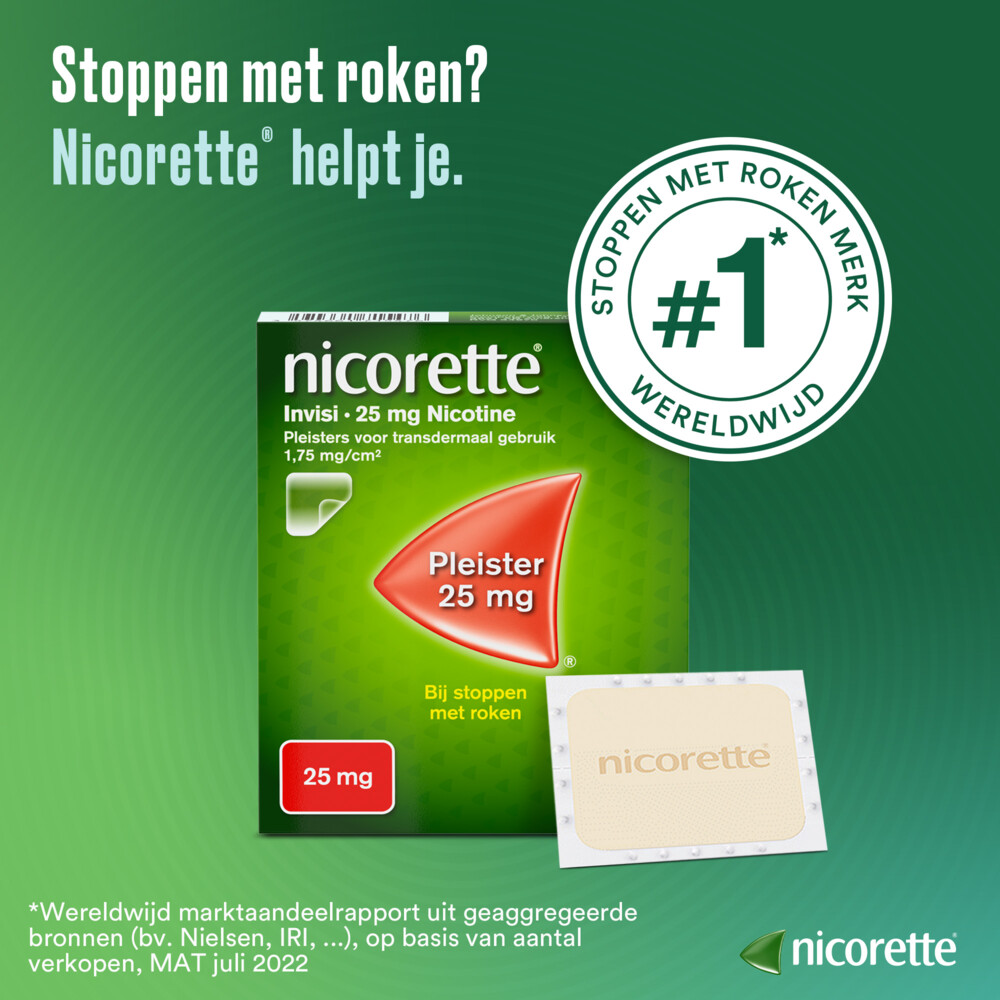 Nicorette Invisi 25 mg Nicotine Pleister 14 stuks