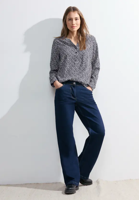Minimalmuster Bluse - universal blue
