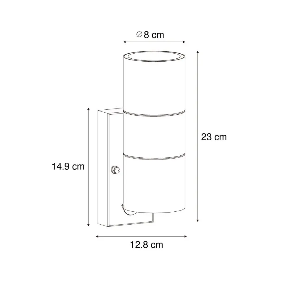 Qazqa buitenlampen met sensor duo zwart gu10
