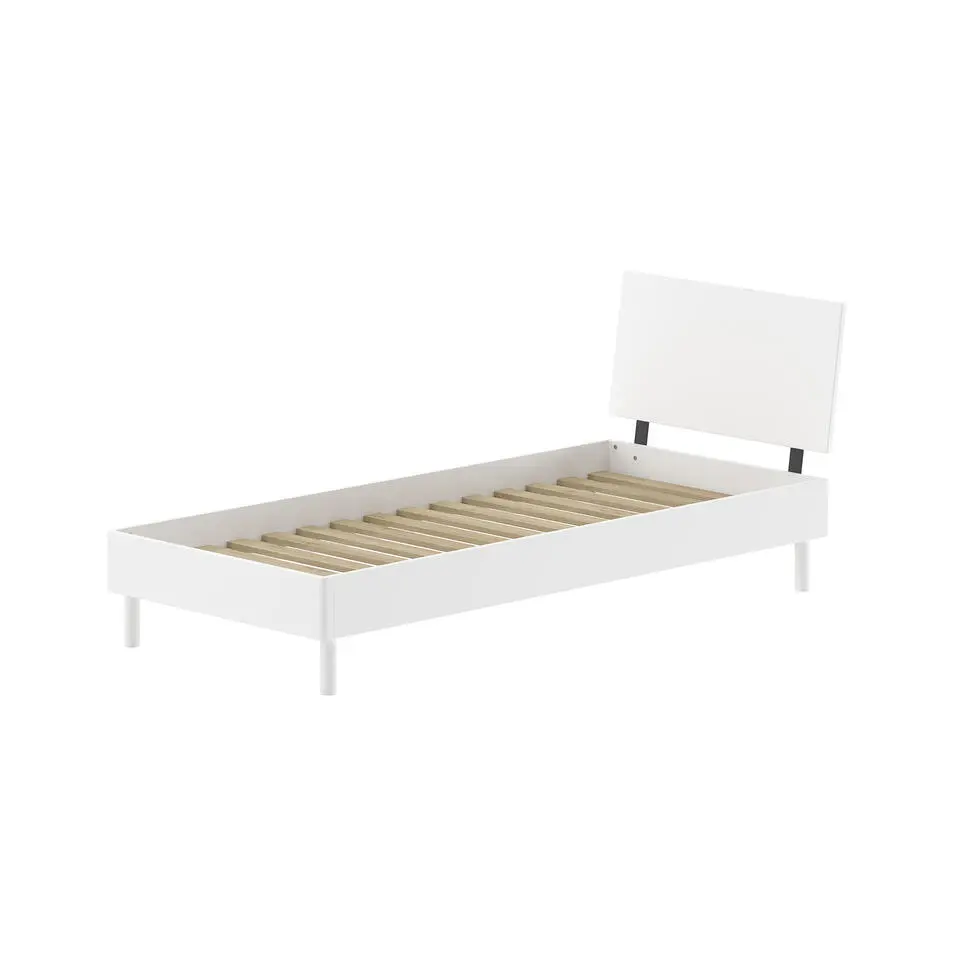 Eenpersoonsbed Forrest 90x200cm - massief beukenhout - wit