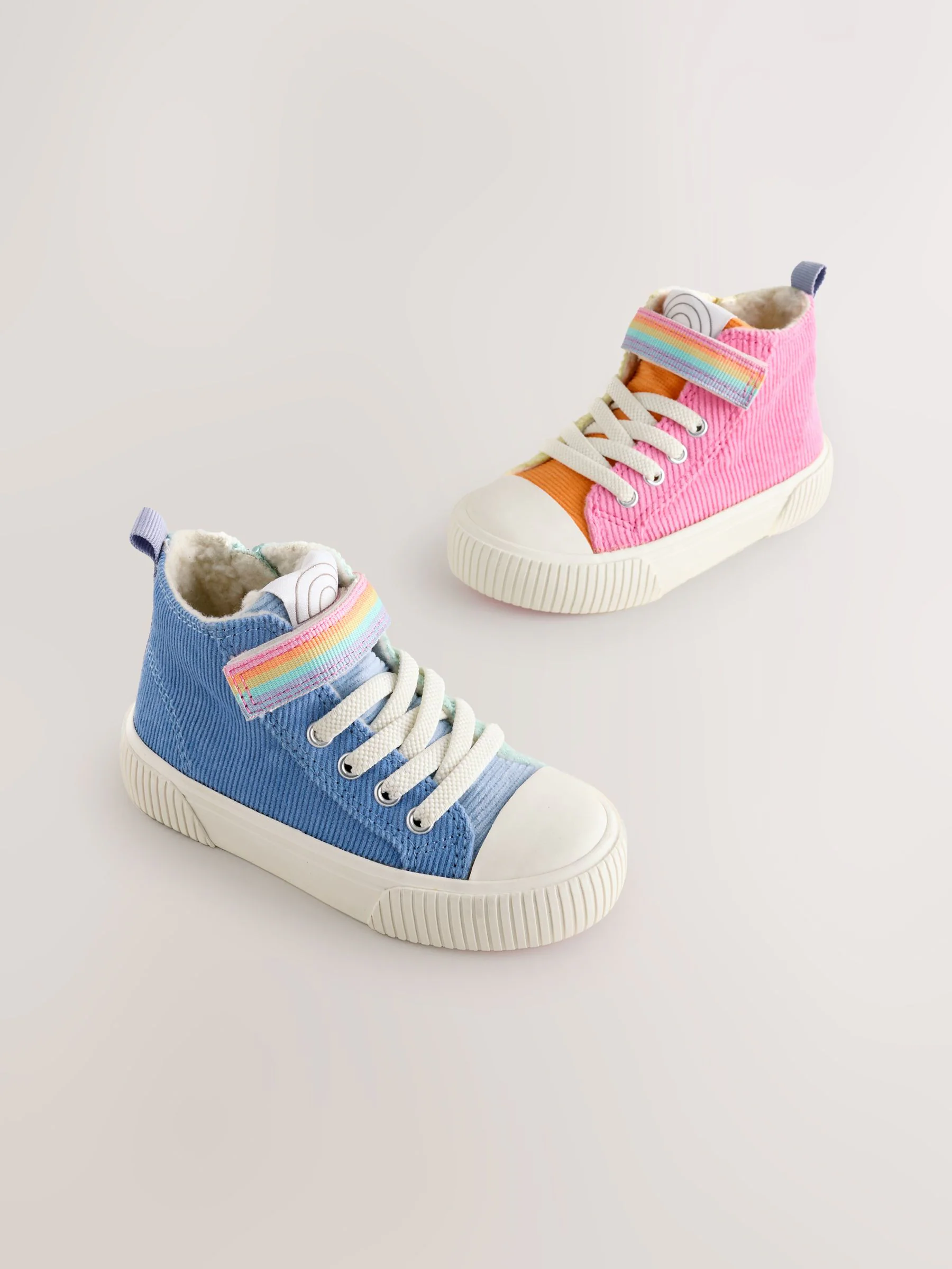 Pastelkleurig - Little Bird by Jools Oliver Corduroy Borg Lined Hi-Top Trainers