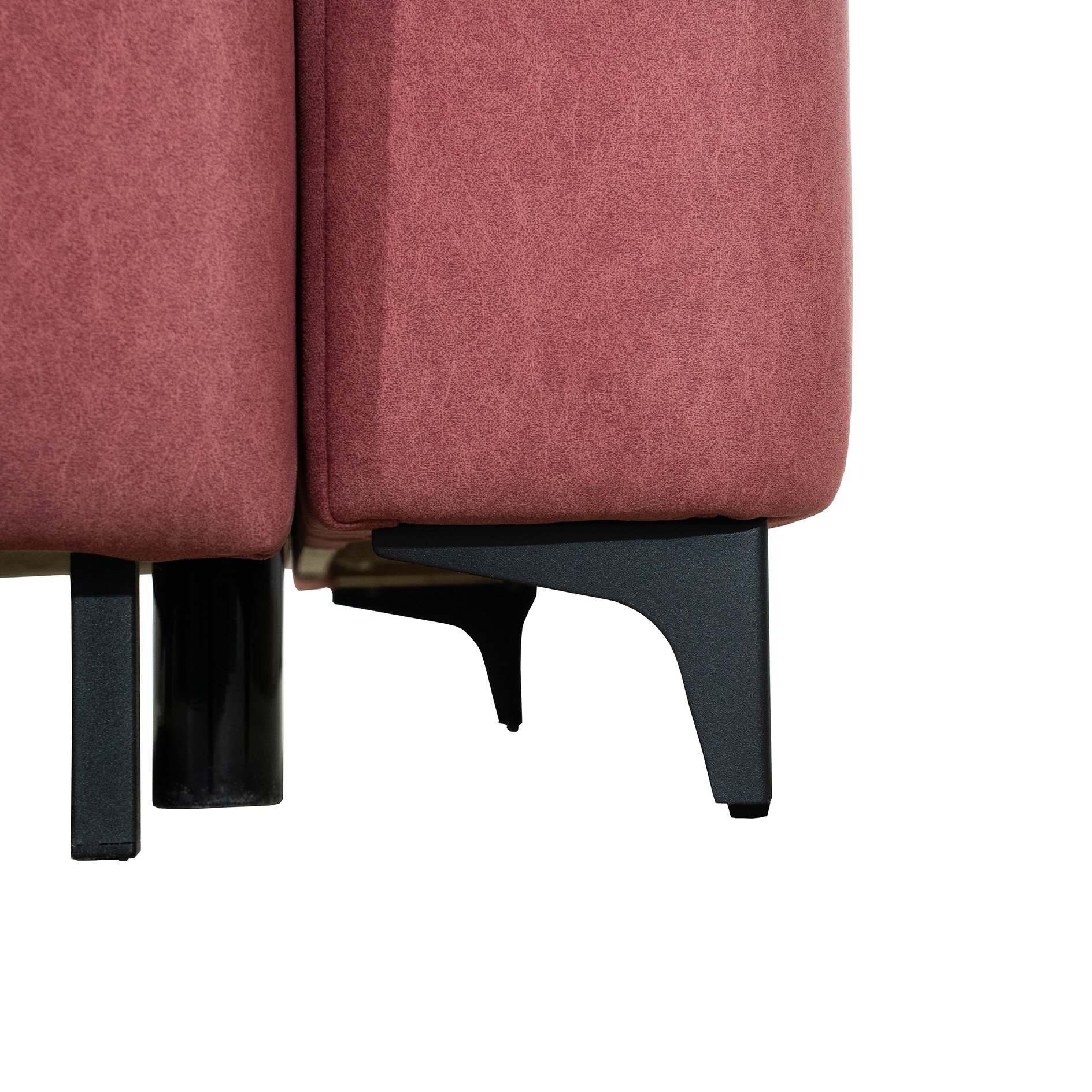 3-Sitzer Sofa - rot - Samt - mit Staukasten