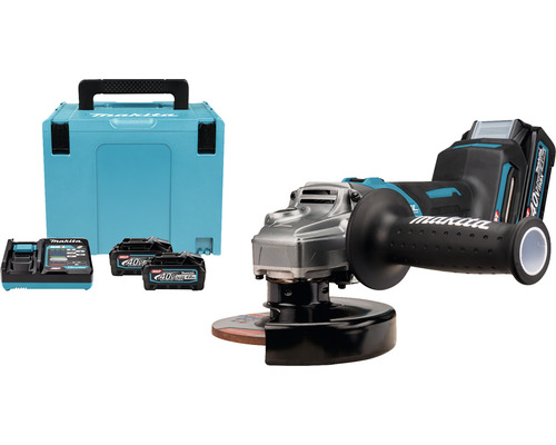 Makita XGT® GA008GM201 40V accu haakse slijper, inclusief 2 accu's (4,0 Ah), lader en MAKPAC maat 4