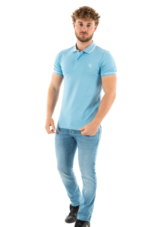Polos calvin klein jeans tipping slim polo cez dusk blue