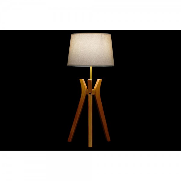 Lampe de bureau marron beige polyester bois 220 v 50 w