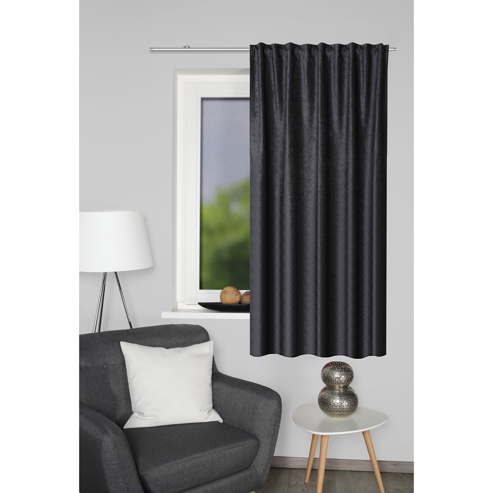 Kombibandschal THERMO - anthrazit - 135x175 cm