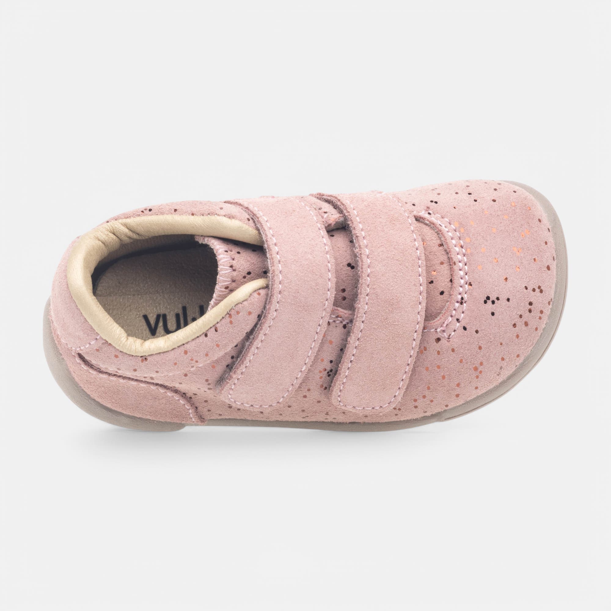 Baskets hautes Bébé fille en cuir rose