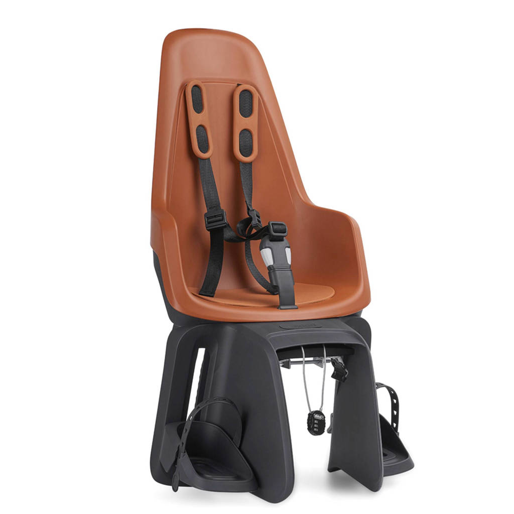 Mooi en stevigONE Maxi fietsstoeltje achter chocolate brown