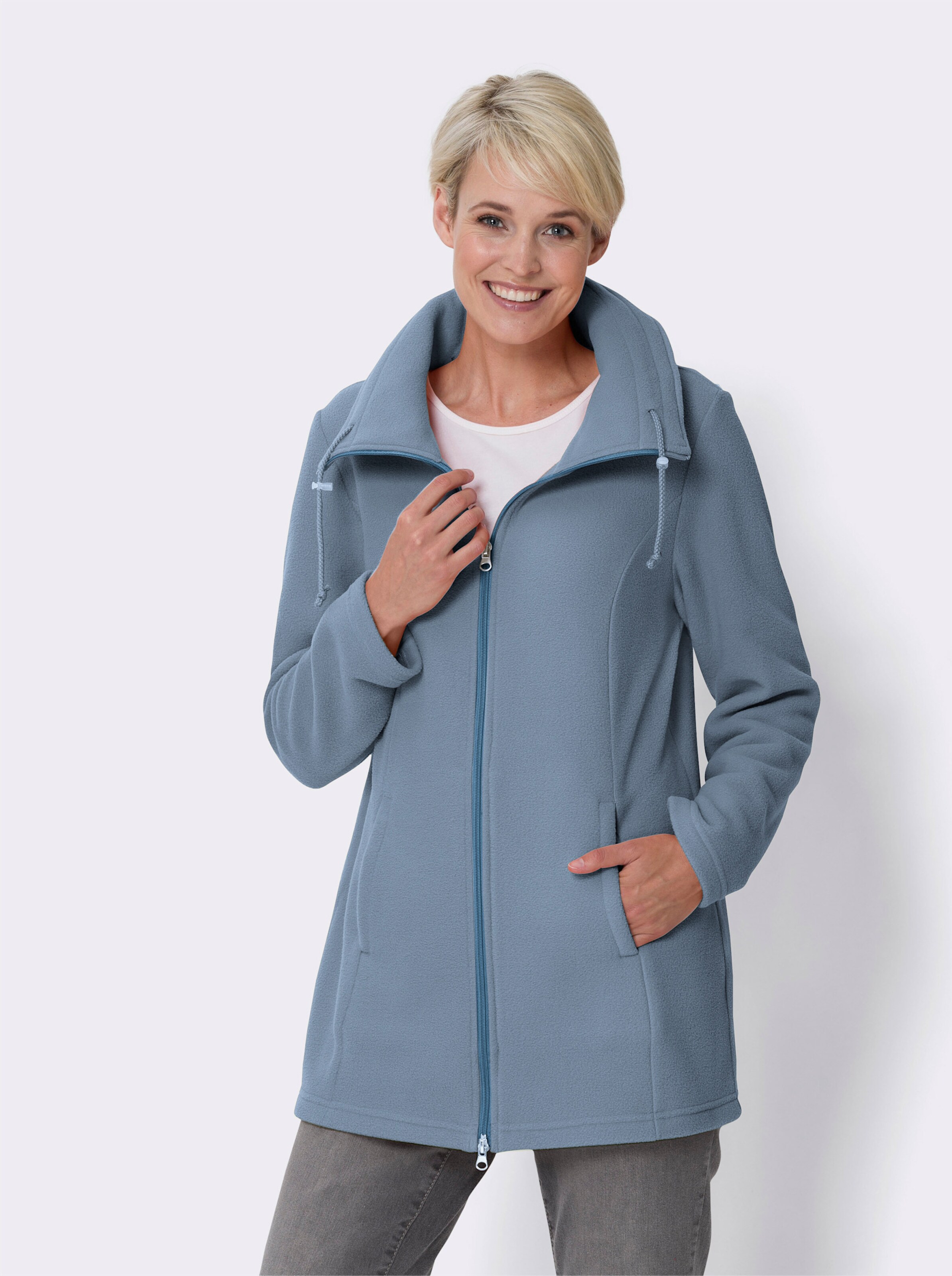 Fleecejacke mit 2-Wege-Reißverschluss