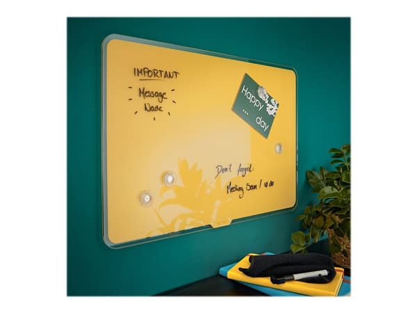 Leitz Cosy - Whiteboard - veggmonterbar - 600 x 400 mm - herdet glass - magnetisk - varm gulfarge