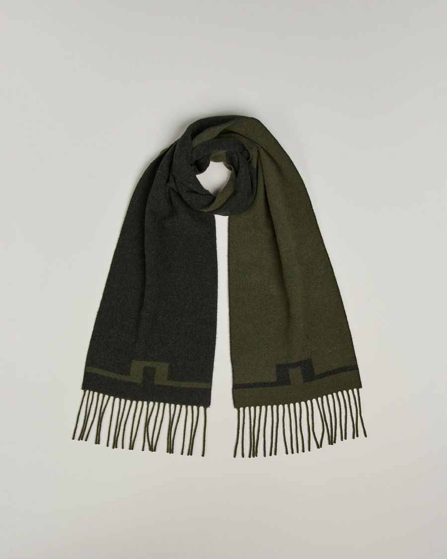 J.Lindeberg Champ Wool Doublefaced Scarf Forest Green