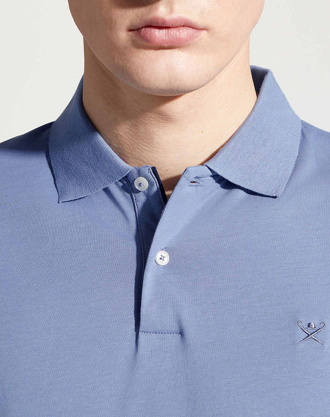 Hackett London Polo en Jersey Regular Fit uni Smart bleu