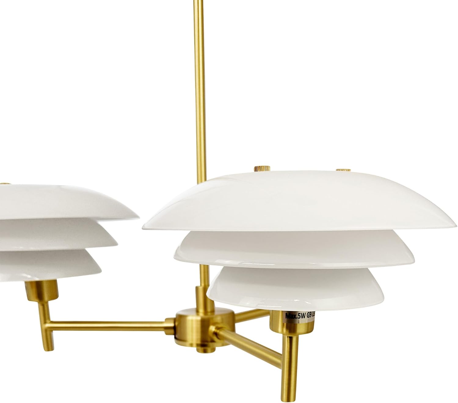 Dyberg Larsen DL20 Opal/Brass Deckenlampe | Modern & Leicht Deckenleuchte Wohnzimmer Hergestellt aus Metall | Deckenlampe Wohnzimmer Ohne Leuchtmittel 60 W/E27 | Deckenleuchten in Dänisches Design