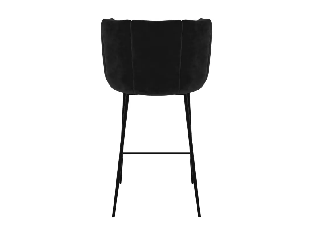 Lot de 2 chaises pour îlot central 67 cm en velours noir - Rosy