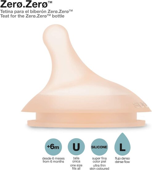 Lot de 2 Tétines anti-colique ZERØ.ZERØ   Débit rapide   de               Suavinex