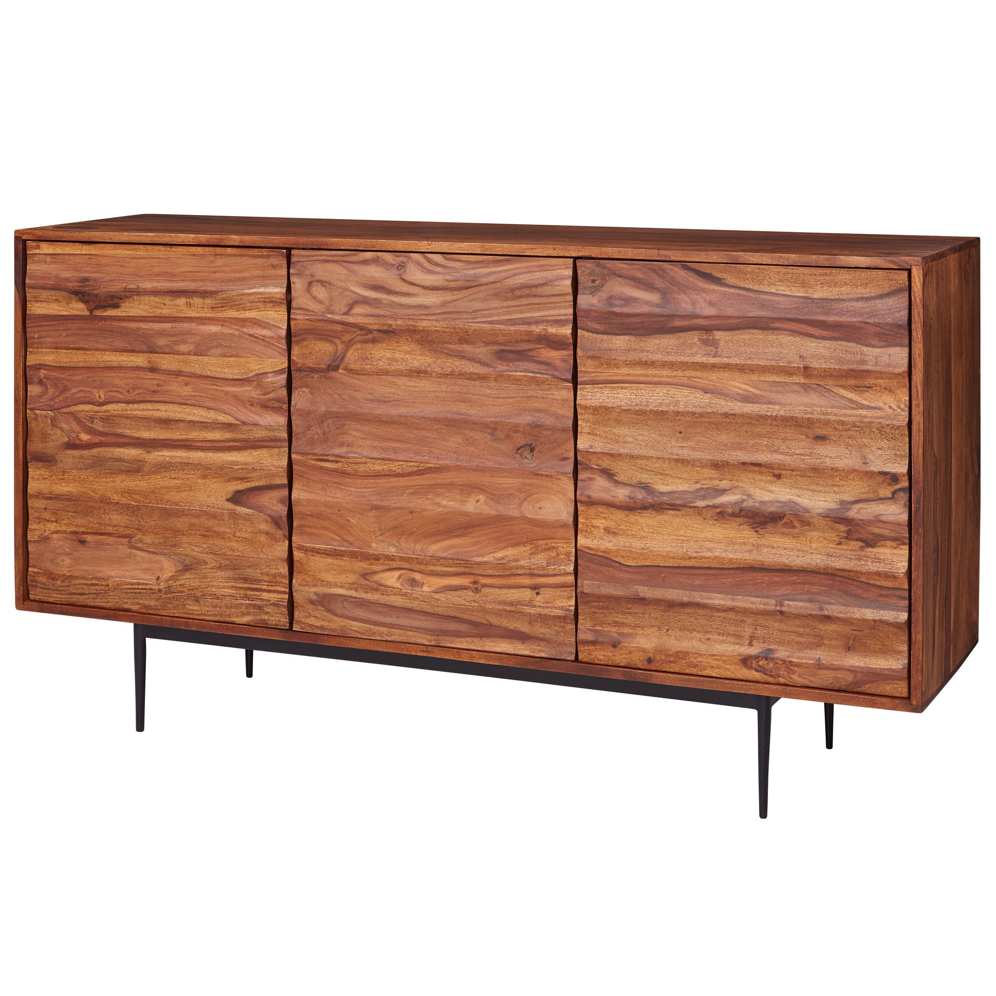 FineBuy Sideboard Sheesham Landhaus Kommode Holz Massiv Anrichte Standschrank