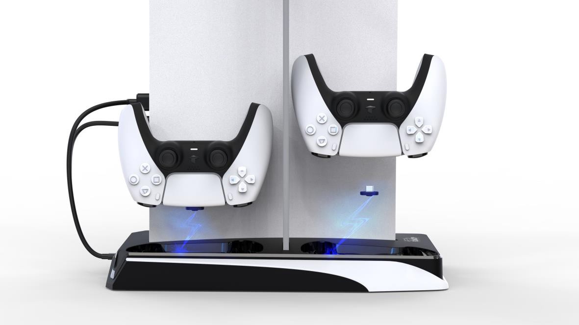 DLX+ LED Multi Function Charger Tower PS5 standard / Digital- White