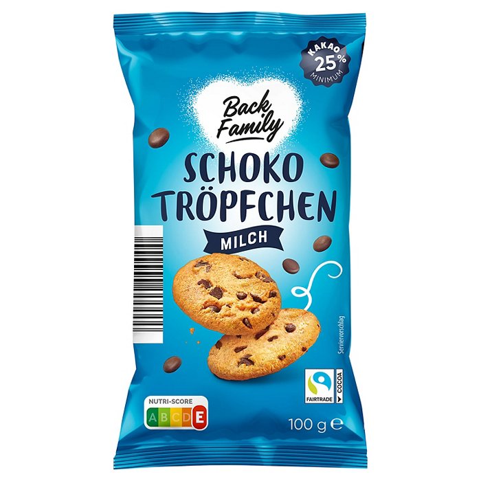 BACK FAMILY Schoko-Tröpfchen/-Chunks 100 g, Tröpfchen Milch
