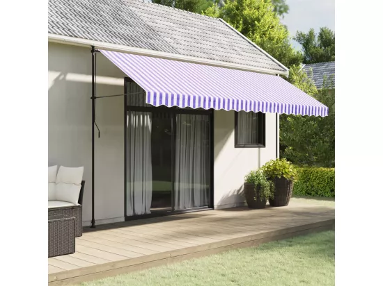Tissu de remplacement de cantonnière d’auvent rayure bleu blanc