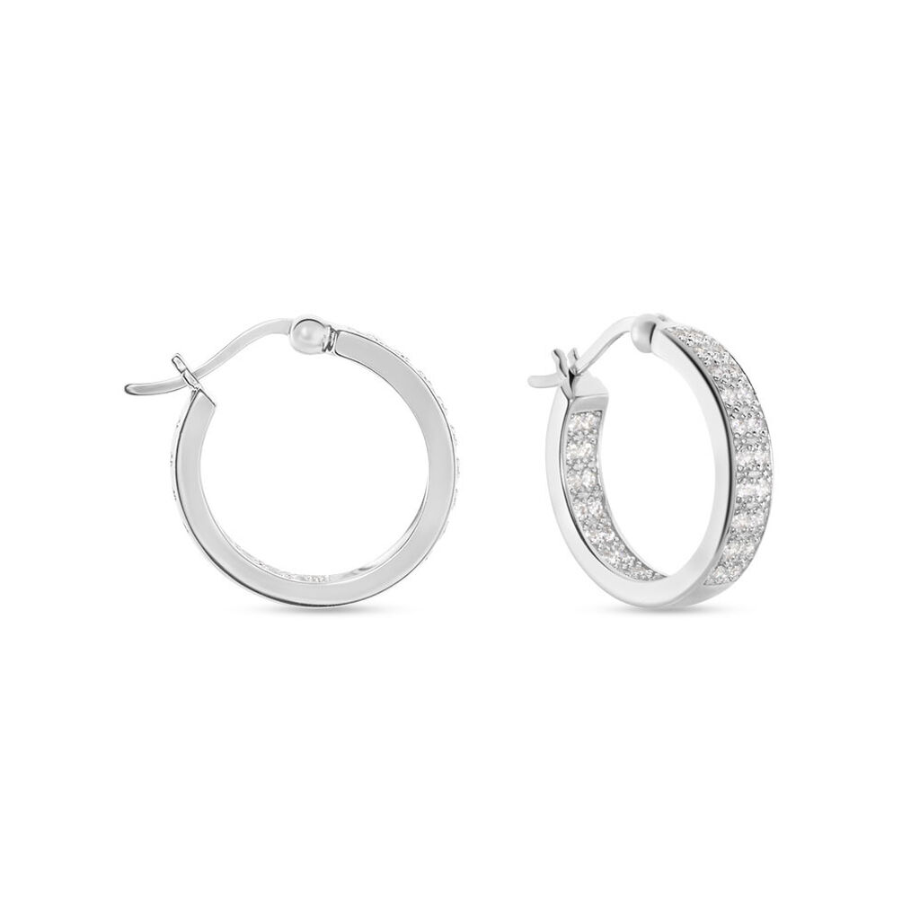 Créoles Argent Blanc Menelas Oxydes De Zirconium