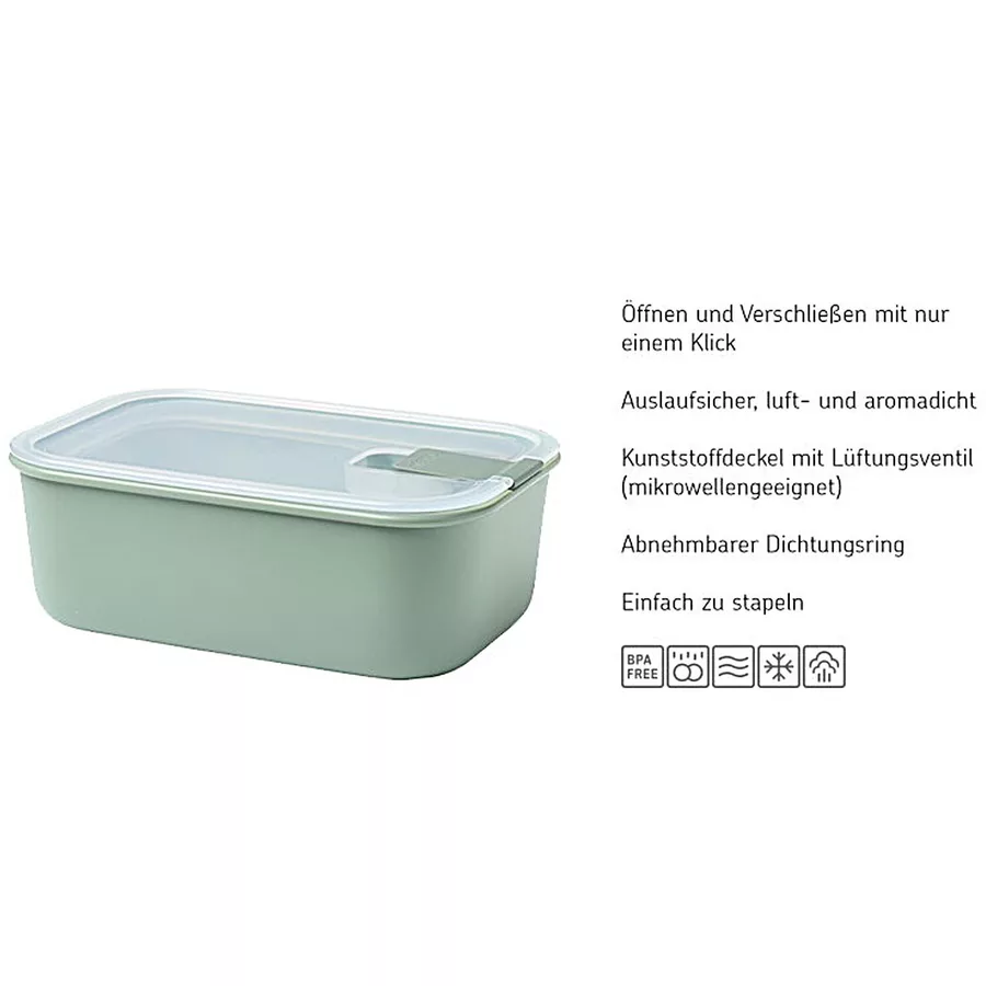 Mepal Frischhaltedosen EasyClip 2x 450 + 1000 ml 3er Set mint