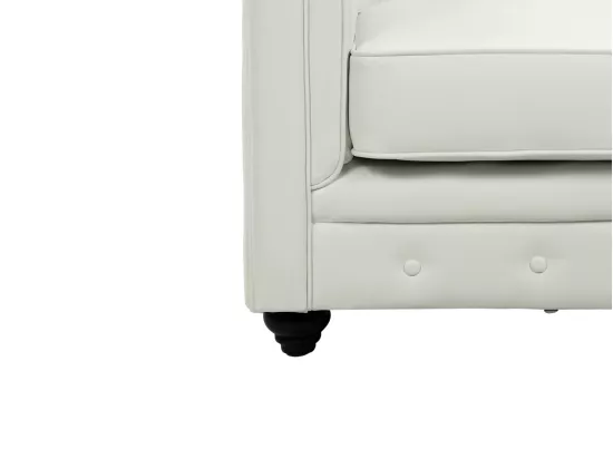 Canapé 3 places et fauteuil CHESTERFIELD - Simili Blanc