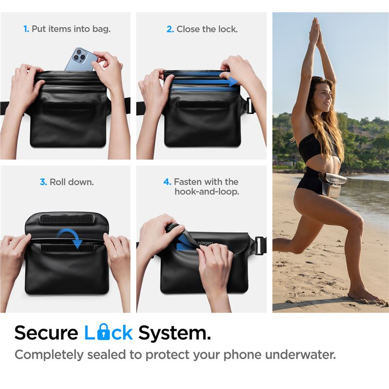 Universal Wasserdichte Bauchtasche AquaShield IPX8 (AMP04532) - Schwarz